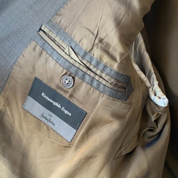 Ermenegildo Zegna Sport Coat Men's 44 R Brown Suit‎ Jacket Wool Blazer $2895 - Picture 12 of 15